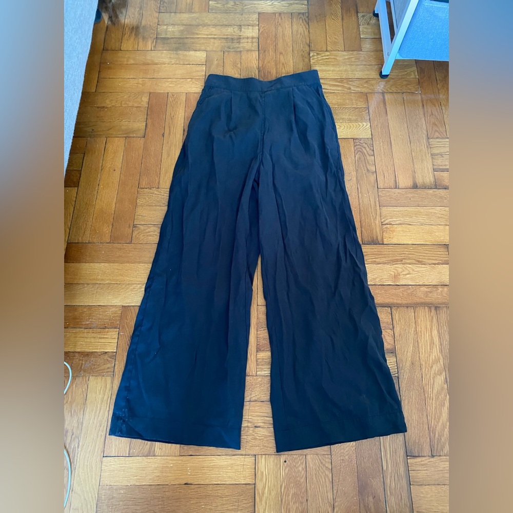 Vaenn Black Wide Leg Pants | Elastic Waist | Size 8